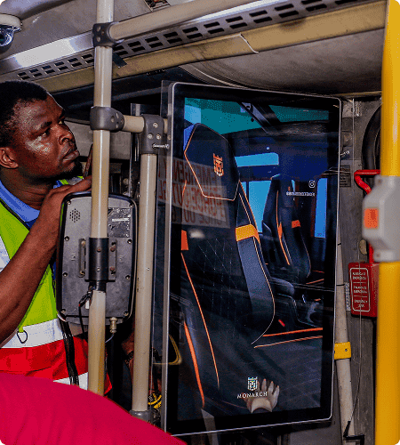 Man installing the screen